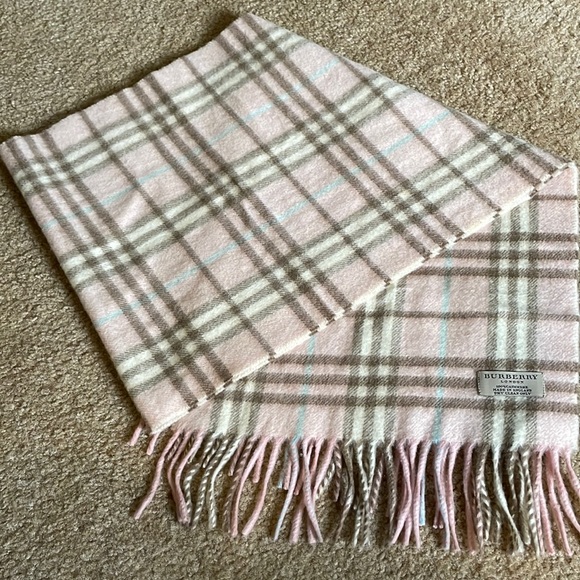 Pale Candy Pink Burberry Scarf - Picture 1 of 5